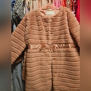 Janie and Jack Pink Fur Coat